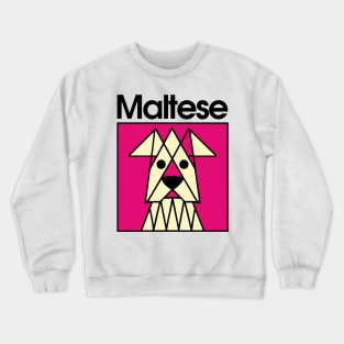 Maltese Dog Owner Vintage Funny Retro Maltese Dog Crewneck Sweatshirt